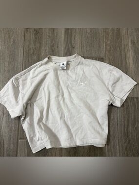 Nike Off-White Crewneck Tee with Black Swoosh Tag